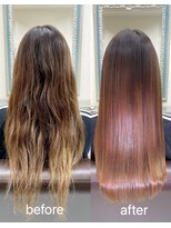 フォルテ 横浜店(FORTE)&nbsp;モテ髪ヘアカタログ、外ハネボブ、ペールベージュ、髪質改善