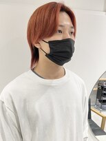 ラミエバイメルト 下北沢(lamie by melt)&nbsp;【村上慶登】センターパート メンズウルフ オレンジカラー