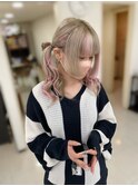 ホワイトミルクティー×ピンクメッシュ＃地雷系＃ツインテール