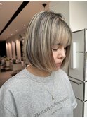 ブロンドハイライト 地毛残し 30代40代