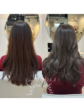 カラ フクオカ(Cara FUKUOKA) オリーブグレージュ《★髪質改善うる艶水素カラー＋カット★》