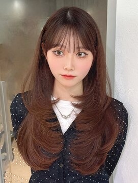 シー(See.) 韓国へアレイヤーカット顔周りカットブリーチなしカラーA