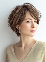 Heart's美人設計と白髪ぼかし専門店 青山表参道店 脱白髪染め/ショートヘア【ハーツ】&nbsp;白髪ぼかし脱白髪染め似合わせショートボブ40代50代60代