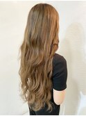 10代20代大人可愛いスーパーロングべージュハイライトエクステ