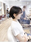 マッシュバング艶髪耳掛けひし形丸みショートボブ【近藤】横浜