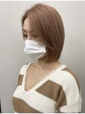 京都 河原町 ホワイトミルクティーベージュ ハイトーンボブ