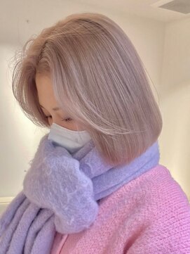 ベレーザ 渋谷(BELEZA) 3533シルキーベージュシャギーセシルカットオルチャンヘアボブ