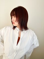 似合わせ小顔ミディアム× 暖色カラー デザインカラー