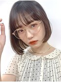 ボブ/レイヤーカット/髪質改善/ウェットヘア/オリーブベージュ