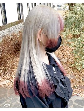 ルプラ ガーデン(le-pla garden) シルバー#レッド#裾カラー#ブリーチ#ロング#豊橋#豊川#田原