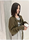 YOKE 切りっぱなしボブステップカット外ハネアッシュブラック