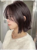 韓国ヘアグレージュカラーブリーチ無し髪質改善イヤリングカラー