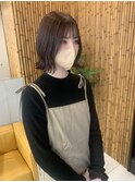 波巻き／ウェーブ／ロブ／ラベンダーブラウン