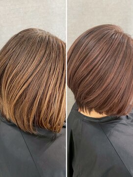 クララ バイ マニスオブヘアー(CLALA by Manis of hair) 【ビフォーアフター】髪質改善/オレンジブラウン/ショートカット