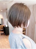 Say.ショートボブホワイトグレージュミニウルフ細めハイライト