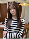 チョコレートブラウン×内巻きワンカール