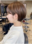 ショート美髪顔周りレイヤーグレージュくびれヘア_ba372511