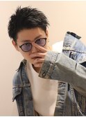 男は黙って黒髮短髪【アップバングショート】