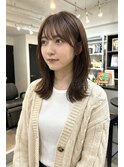 ナチュラルレイヤー×ベージュ