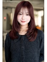 レノラ 髪質改善カラー 本町(LENORA) ハッシュカットダークパープルシースルバング