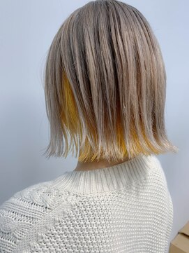 テトヘアー(teto hair) ことりベージュ、インナーカラー、イエロー、イルミナカラー