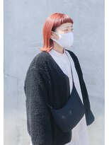 ノード(NODO) ペールコーラルの切りっぱなしボブ