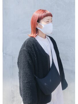 ノード(NODO) ペールコーラルの切りっぱなしボブ