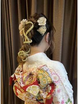 ヘアメイク カン プラスエフ(HAIR MAKE KANN+f) 成人式ヘアセット/編みこみ/編みおろし/ポニーテール