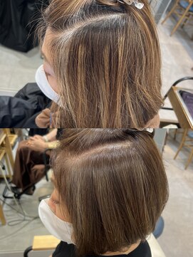 グラッシー センター北店(GLASSI) 【白髪ぼかしハイライト】ショコラアッシュ★ヘルシースタイル