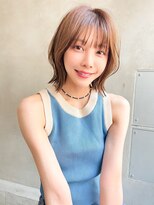 メーヴェ(Mowen) mowen×外ハネミディアム×ラフウェーブ×モカベージュ