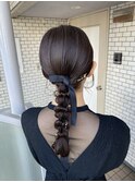 玉ねぎヘア　ローポニー　ポニー　参列ヘア