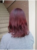 加藤【高円寺】チェリーピンクブラウン/ブリーチなし/ウェーブ