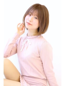 オーロ 西宮店(ORO) ベージュブラウン　まるみボブ