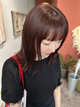 アンユヘアー 与野駅前店(unu.hair) 外ハネミディアムスタイル