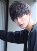 シャドウパーマ前下がりマッシュ/ラフ/抜け感/グレーアッシュ