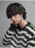 渋谷緩め波巻きスパイラルパーマメンズボブウルフカット