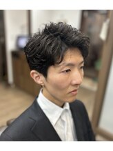 ケースタイルヘアスタジオ  虎ノ門店(K-STYLE HAIR STUDIO) メンズパーマ×メンズカット<理容室>ビジネスショート/虎ノ門