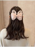 【中里恵梨】ヘアセット/ゆるハーフアップ/顔周り/結婚式ヘア