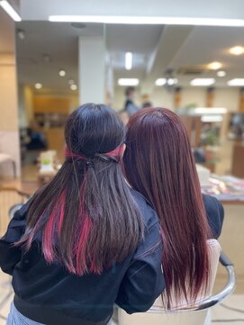 ビーワンヘアー 藤井寺 土師ノ里(B1hair) 親子で赤髪