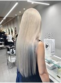 ハイトーンカラーブリーチペールカラーブロンドシルバーレイヤー