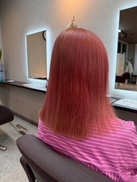 パーミルヘアーピピ(permille hair pipi) コーラルピンク×切りっぱなし