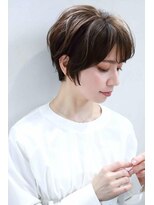 ムウ 難波(MOU)&nbsp;クールショートボブ前髪イメチェンピンクベージュ30代40代50代