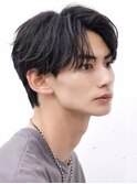 ニュアンスパーマセンターパートニュアンスウルフコンマバング