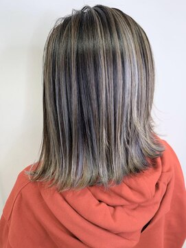 エル オオサカ 心斎橋店(L. OSAKA) グレージュロング_ラベンダーカラーくびれミディ_Y5