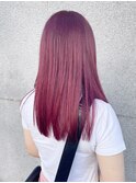 チェリーレッド ピンクカラー ブリーチ1回推奨
