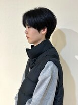 メンズカット　前上がりセンターパート
