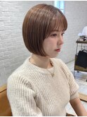 くびレイヤー/ボブ/ヘルシースタイル/ベージュ
