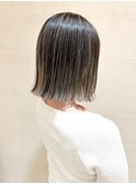 【morio】札幌ボブ　切りっぱなしボブとバレイヤージュ