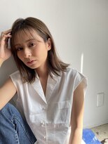 キートス(Kiitos)&nbsp;切りっぱなしミディハイトーンボブ透明感カラー顔まわりカット