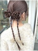 カチモリツインお団子ヘア